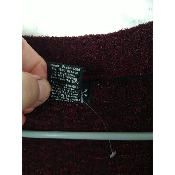 CENY Woman M Burgundy Duster Cardigan Sweater Pockets LS Casual Comfort NWOT - Picture 3 of 8